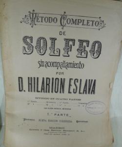 METODO COMPLETO DE SOLFEO 1º PARTE  PARTITURA de HILARION ESLAVA